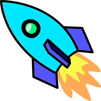 Cartoon Rocket Launch Graphic