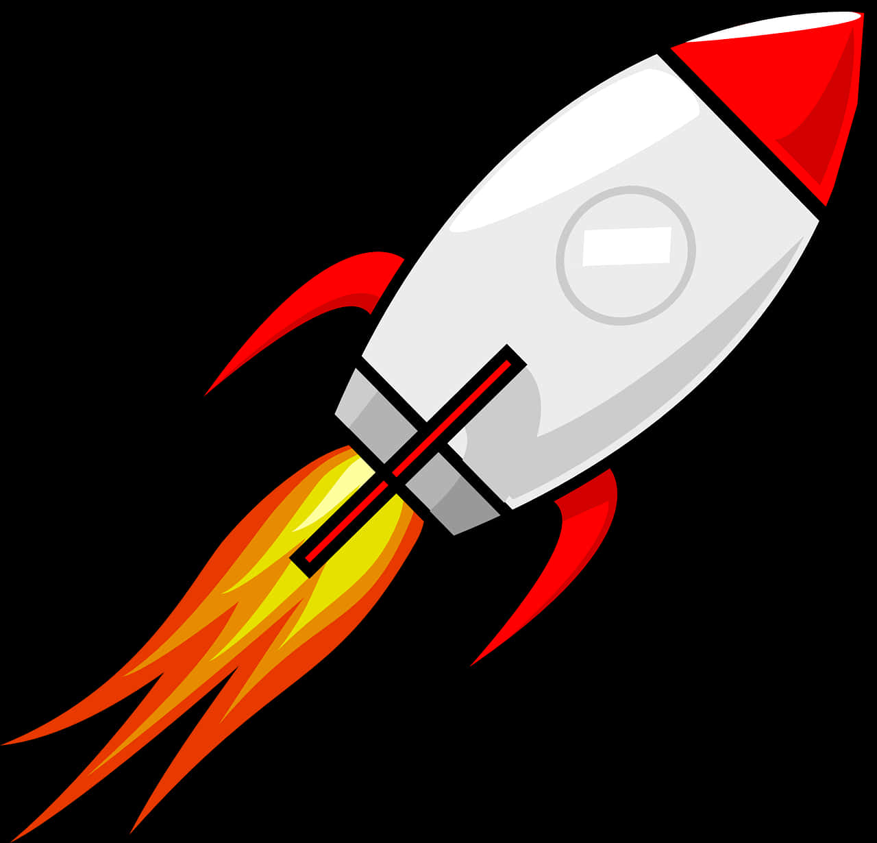 Cartoon Rocket Launch