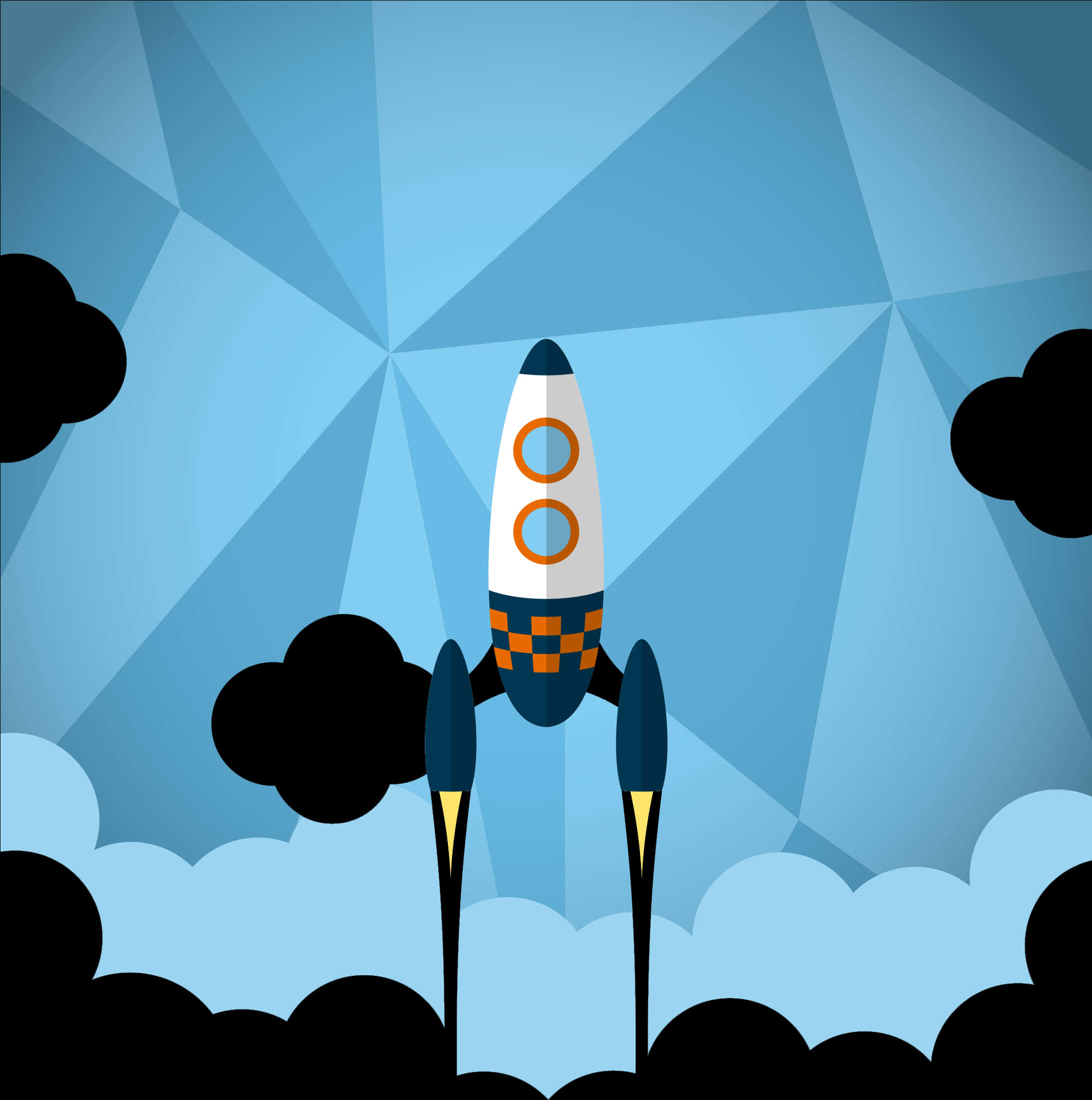 Cartoon Rocket Launch Vector