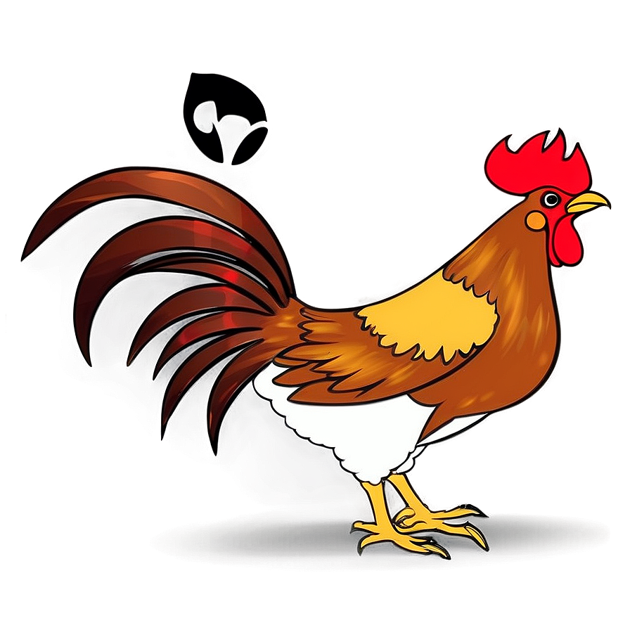 Cartoon Rooster Design Png 05242024