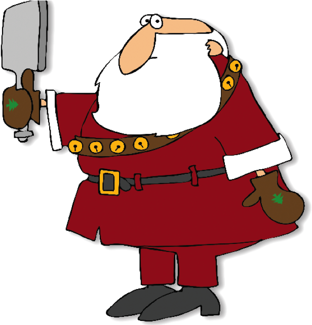 Cartoon Santa Clauswith Hammer