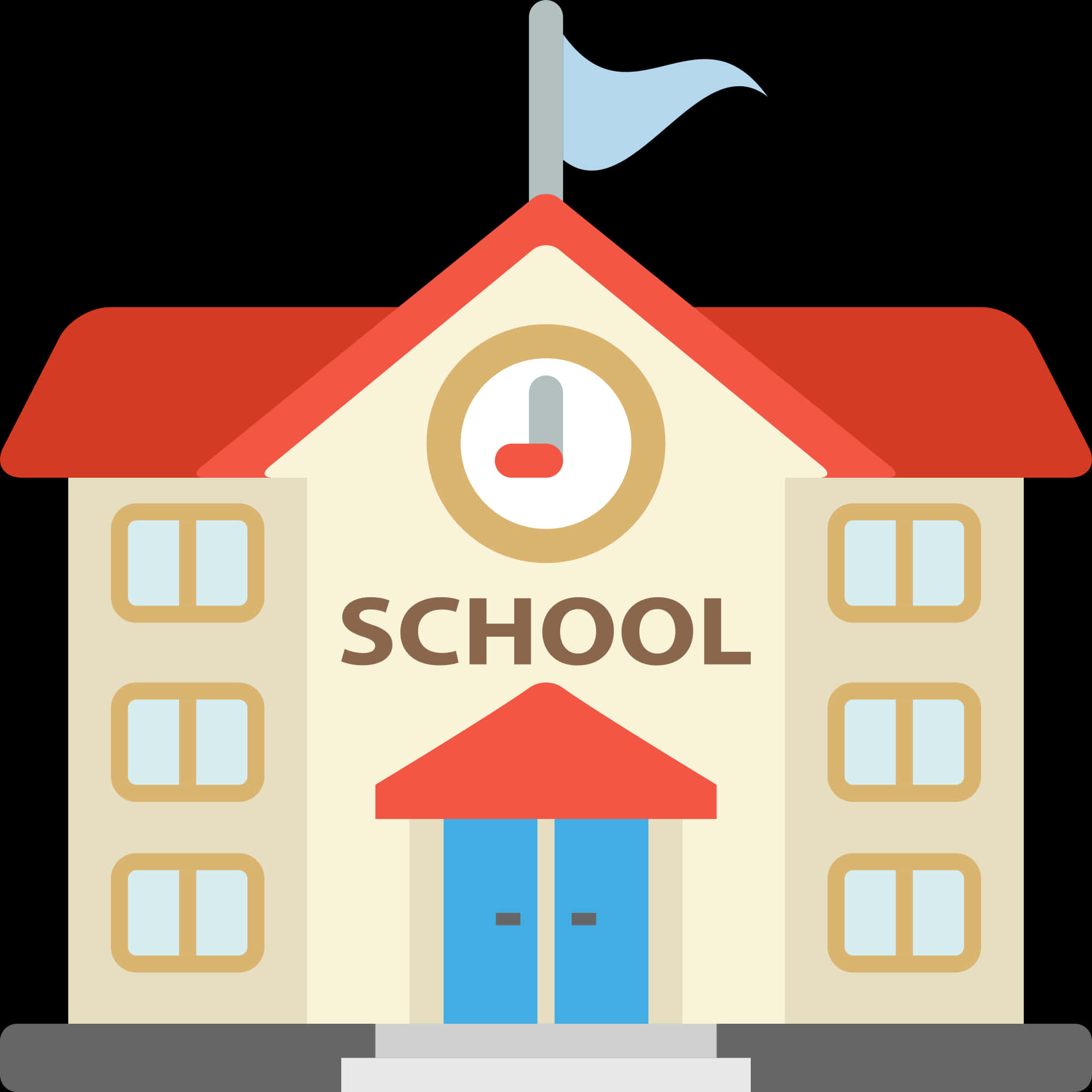Cartoon School Building Graphic