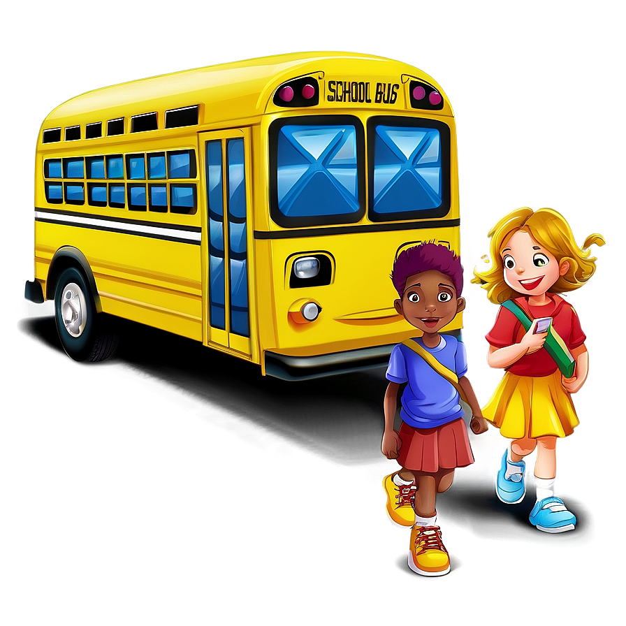 Cartoon School Bus Illustration Png Arc47