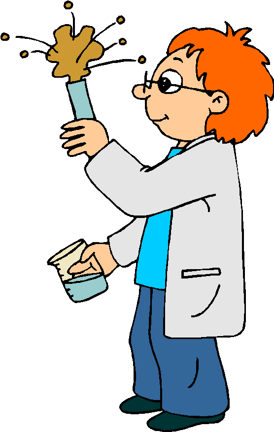 Cartoon Scientist Chemical Experiment Gone Wrong