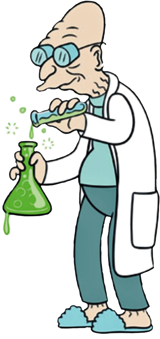 Cartoon Scientist Experimenting