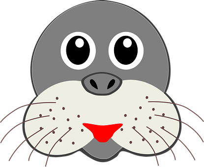 Cartoon Seal Face Illustration