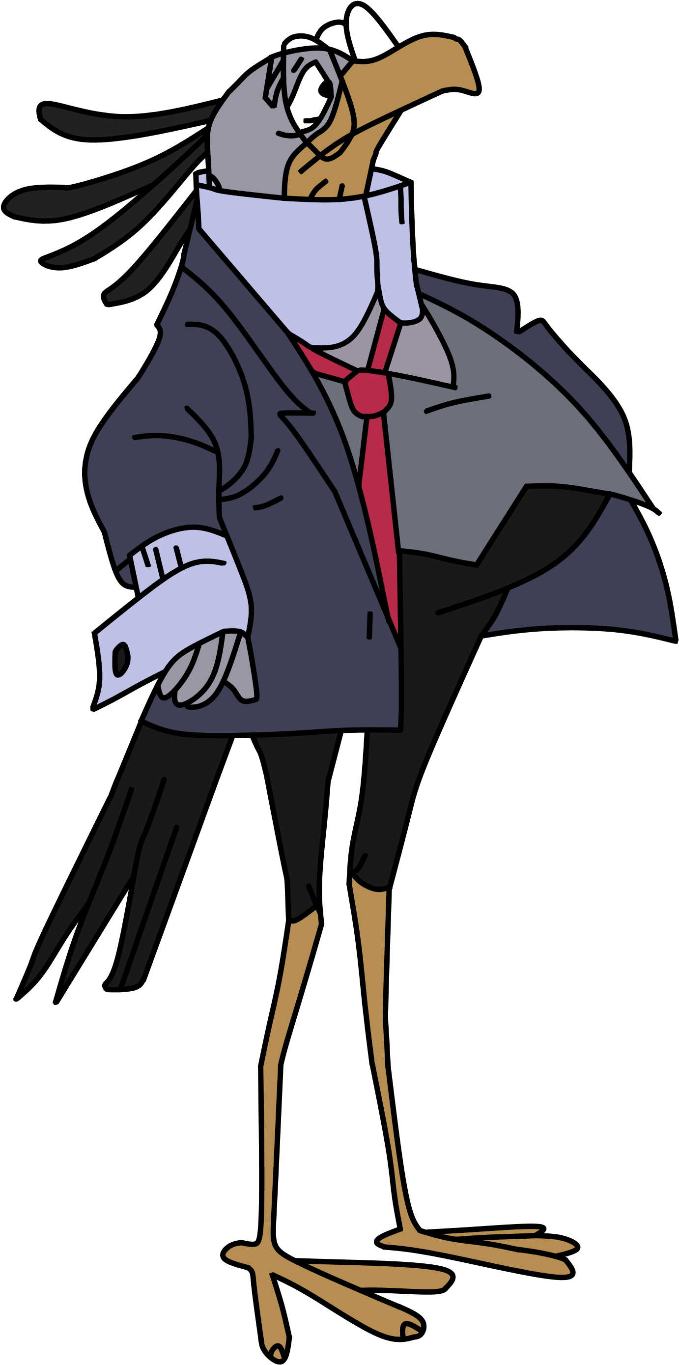 Cartoon Secretary Bird Character