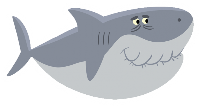 Cartoon Shark Smiling Graphic