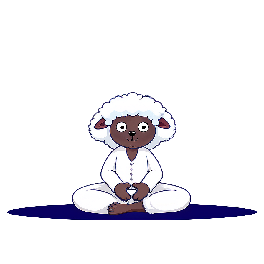 Cartoon Sheep Doing Yoga Png Gsi58