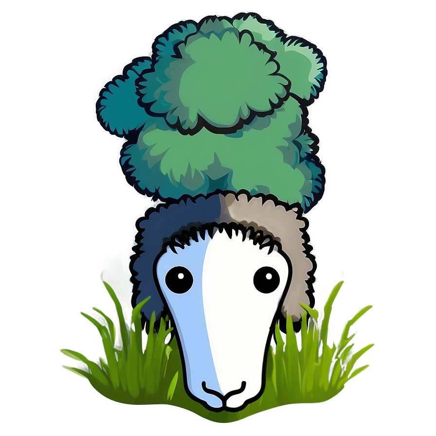 Cartoon Sheep Eating Grass Png Dtk