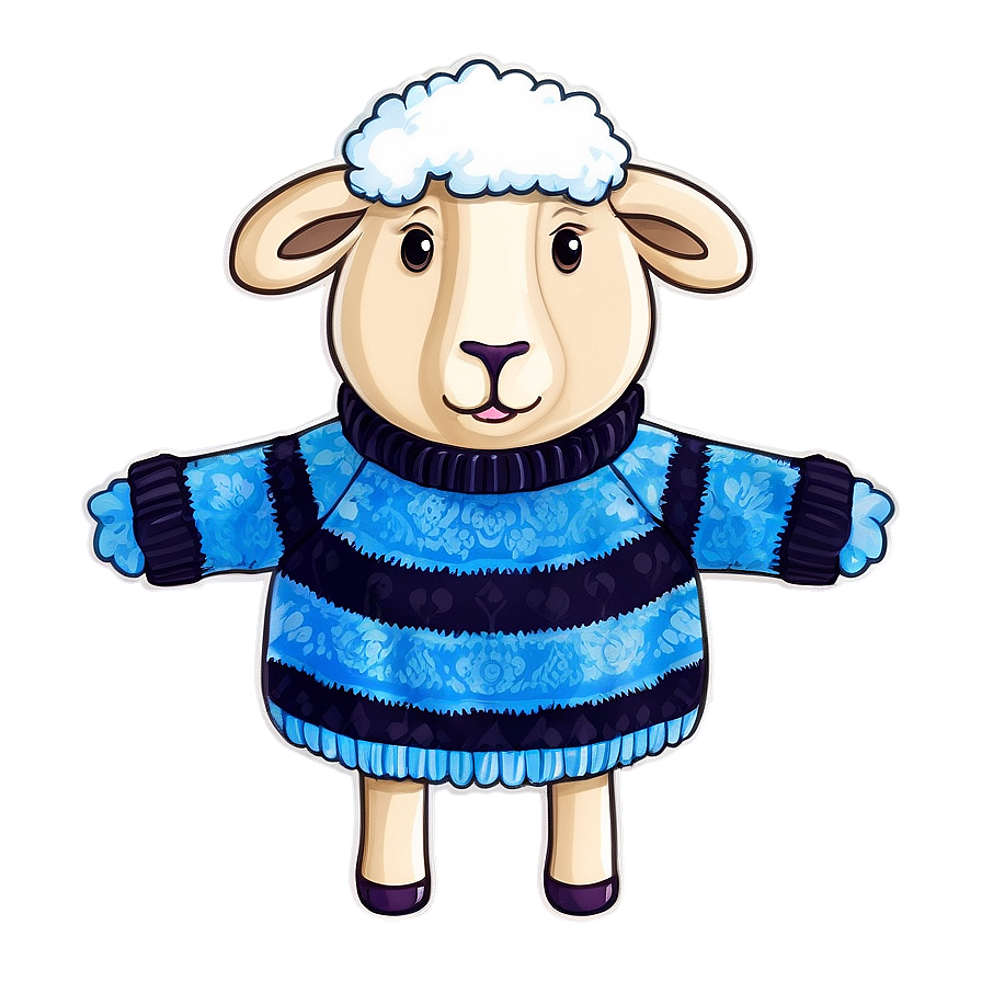 Cartoon Sheep In Sweater Png 06272024