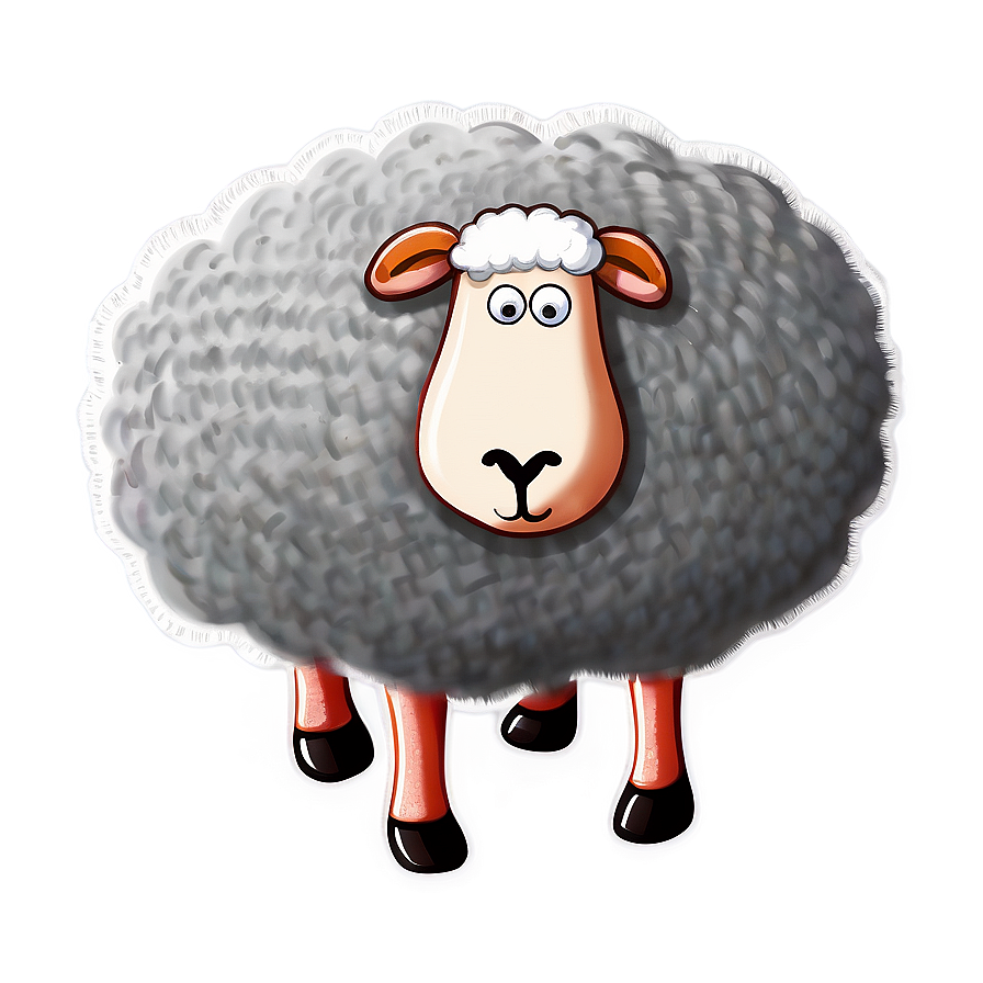 Cartoon Sheep With Wool Png 06272024