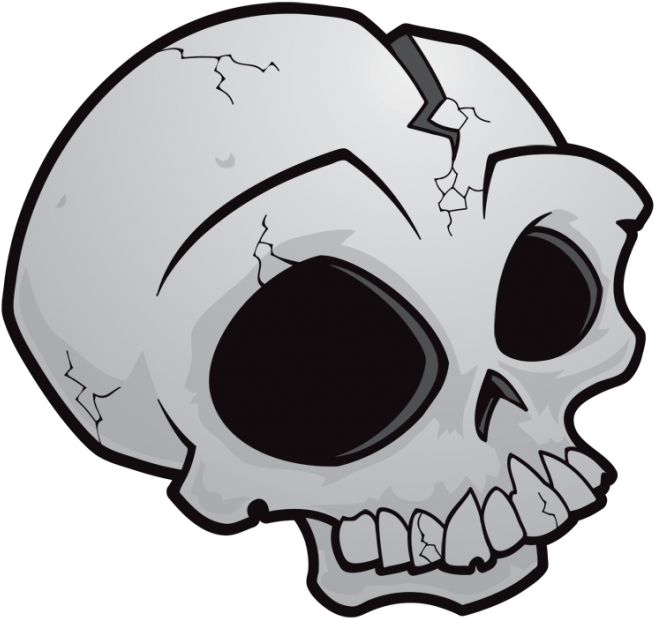 Cartoon Skull Crack Illustration.png