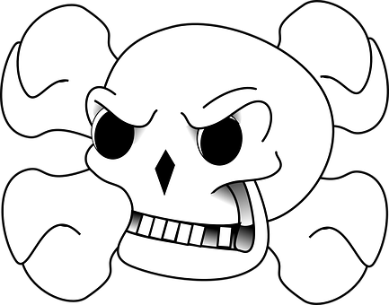 Cartoon Skulland Crossbones