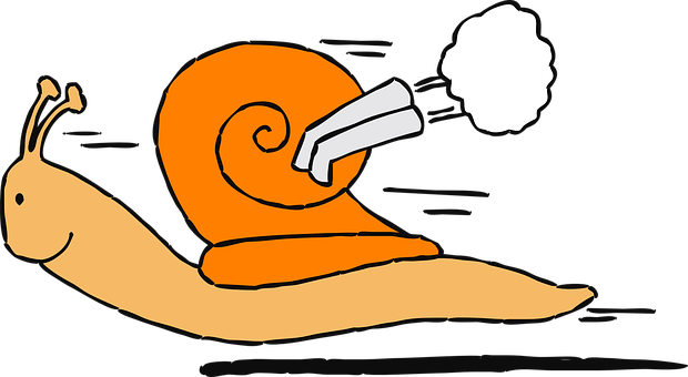 Cartoon Snail Exhaust Pipe Illustration