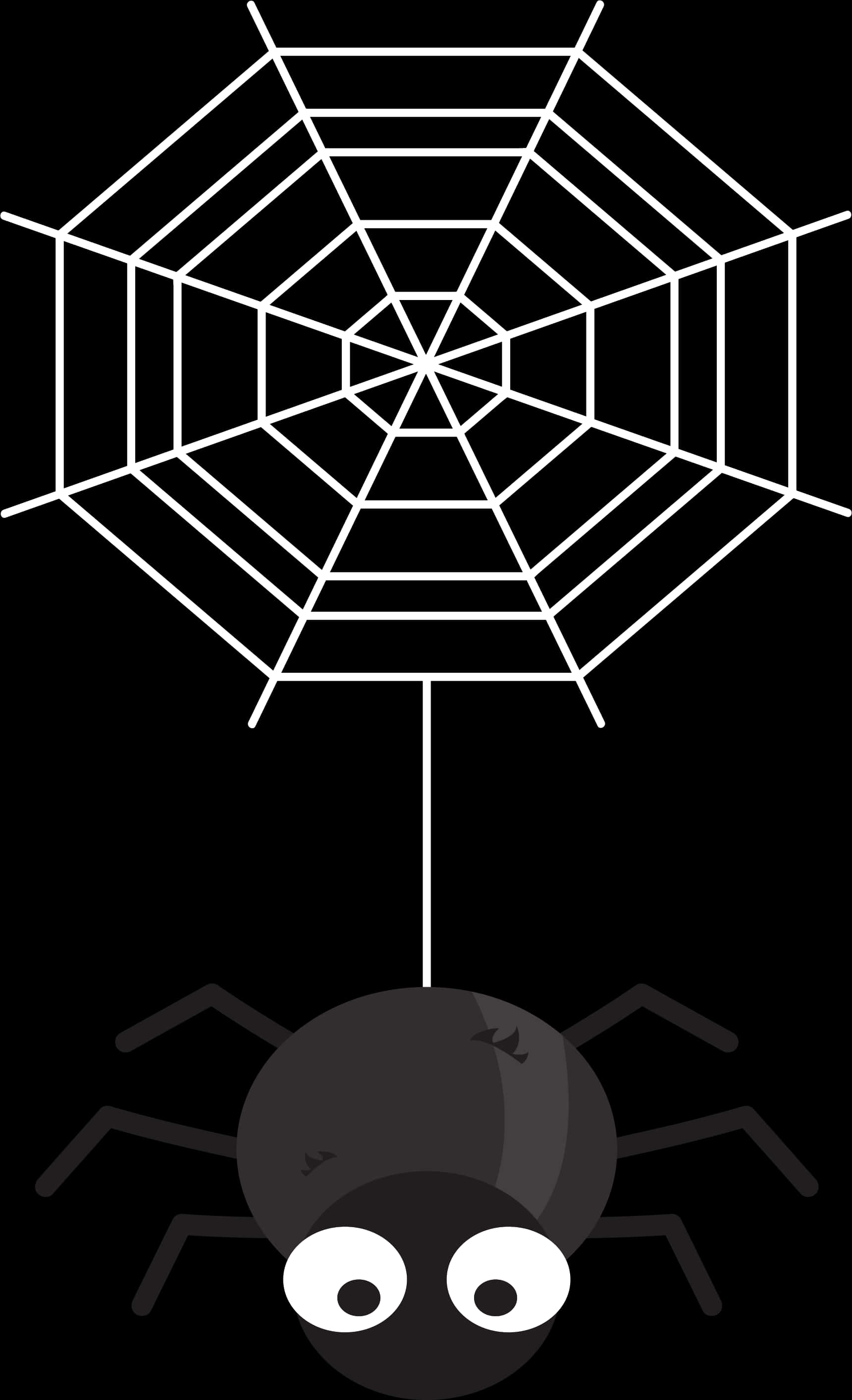 Cartoon Spiderand Web Graphic