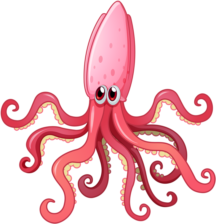 Cartoon Squid Illustration