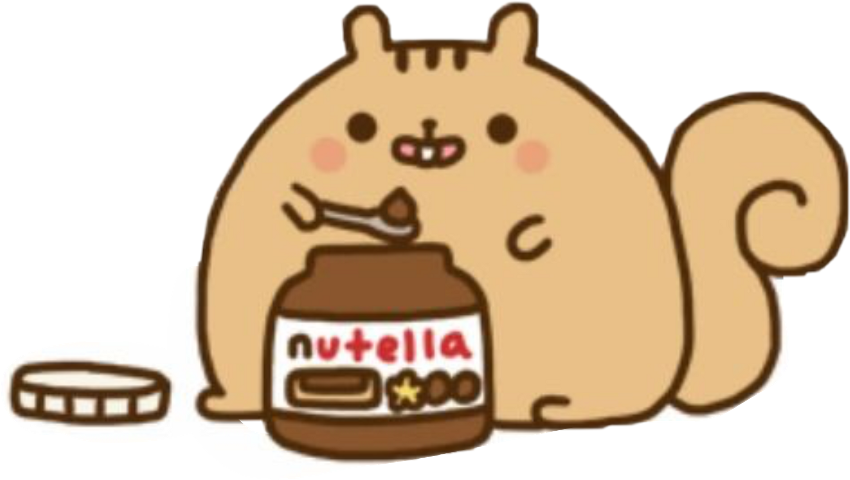 Cartoon Squirrel Eating Nutella