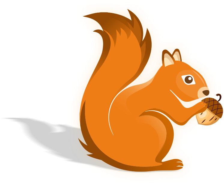 Cartoon Squirrel Holding Acorn