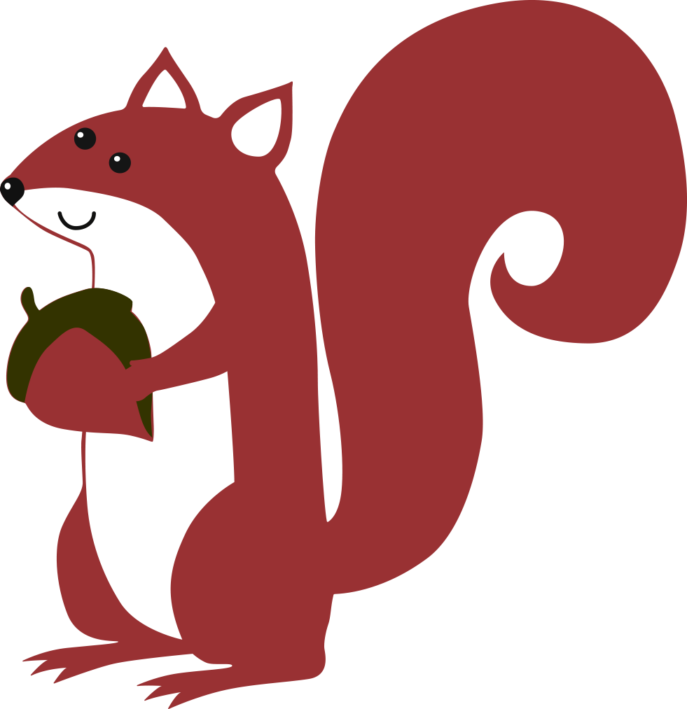 Cartoon Squirrel Holding Acorn