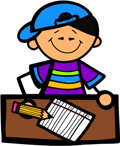 Cartoon Student With Clipboardand Pencil.png