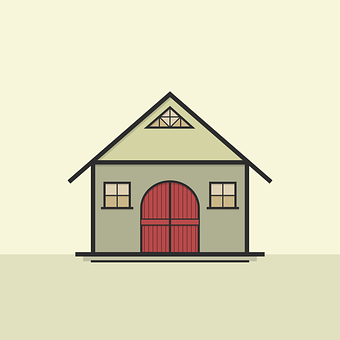 Cartoon Style Barn House