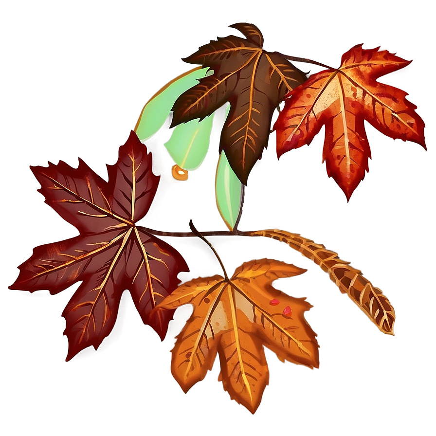 Cartoon Style Fallen Leaves Png Xsy35