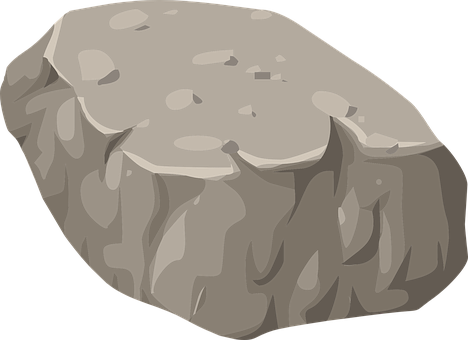 Cartoon Style Gray Rock Illustration