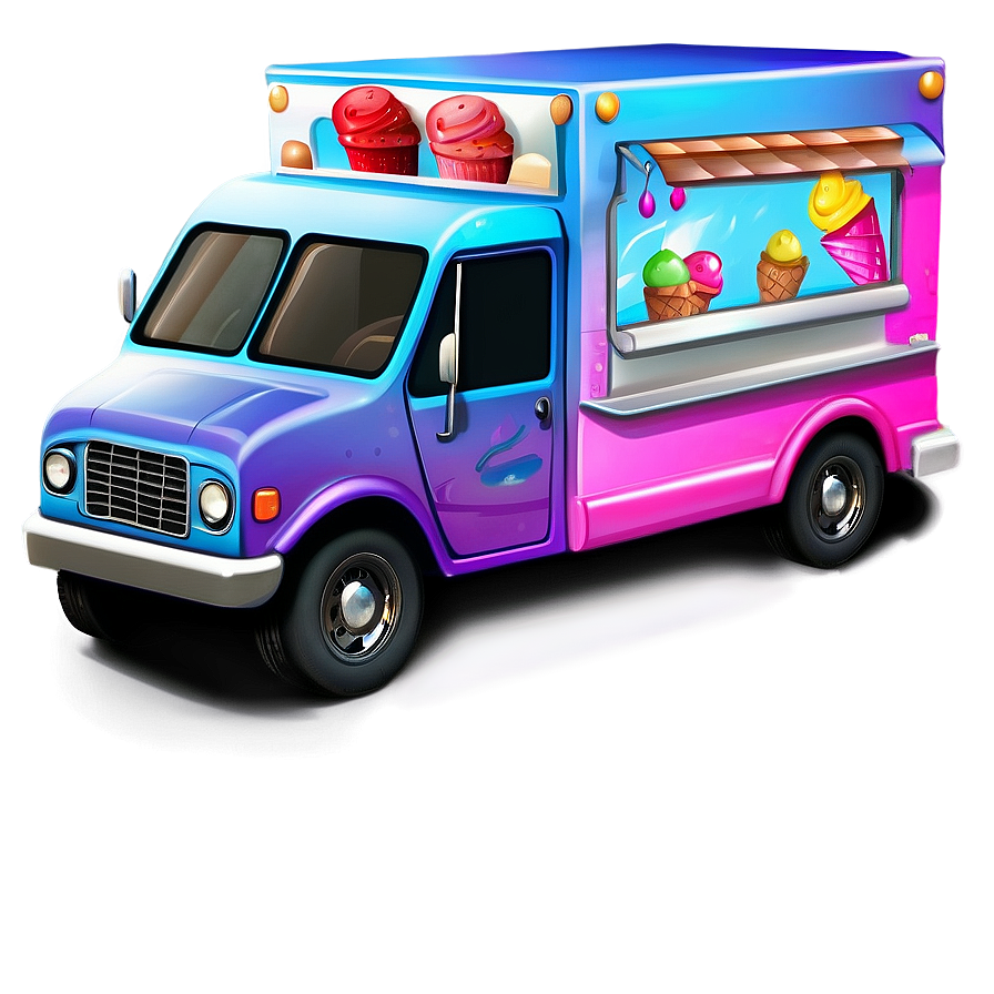 Cartoon Style Ice Cream Truck Png Rhr