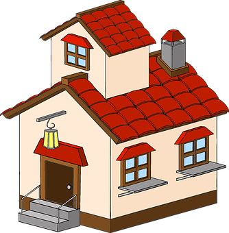 Cartoon Style Residential House