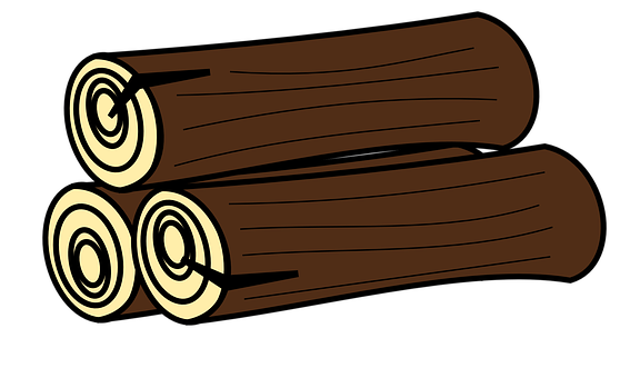 Cartoon Style Stacked Logs