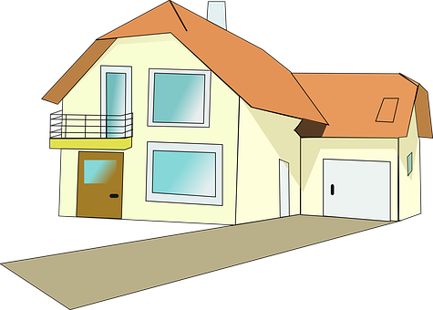 Cartoon Style Suburban House