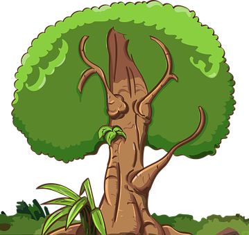 Cartoon Style Verdant Tree