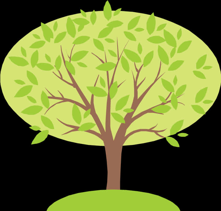 Cartoon Style Vibrant Tree Graphic