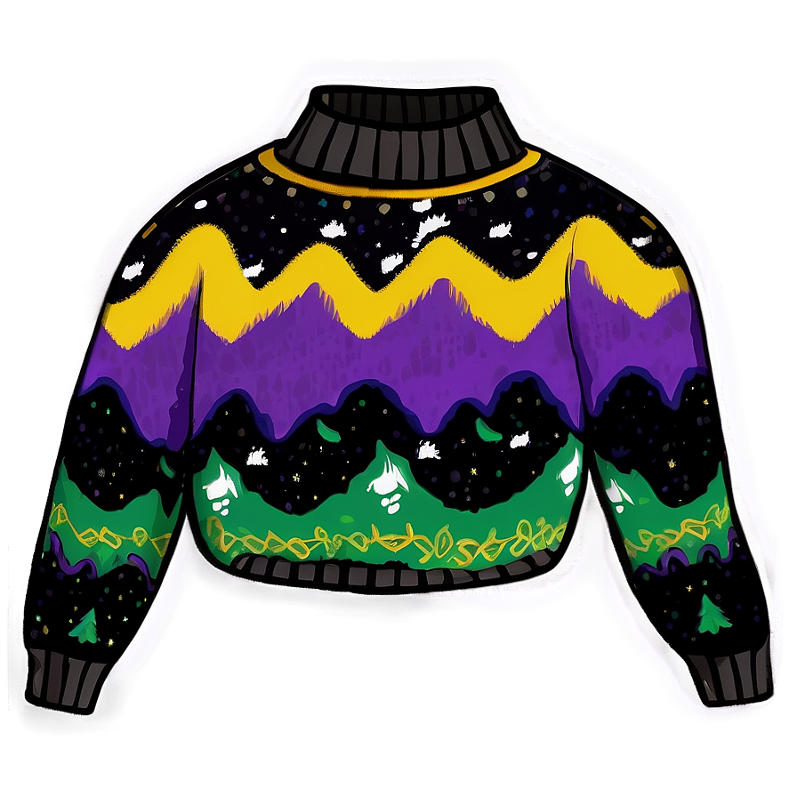 Cartoon Sweater Print Png Yuj10