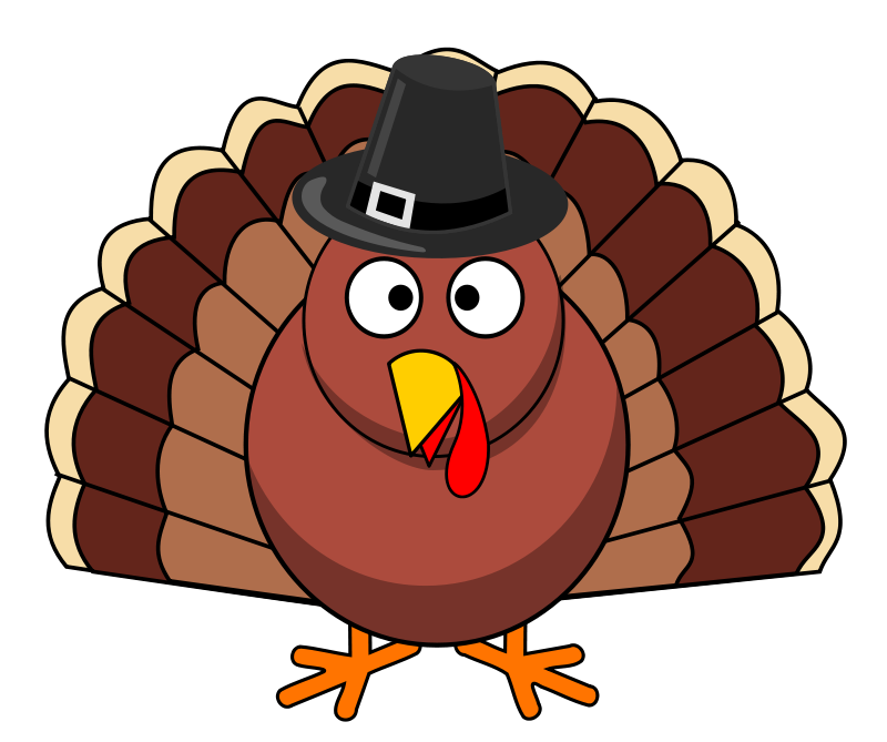 Cartoon Thanksgiving Turkeywith Pilgrim Hat