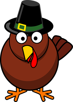 Cartoon Thanksgiving Turkeywith Pilgrim Hat