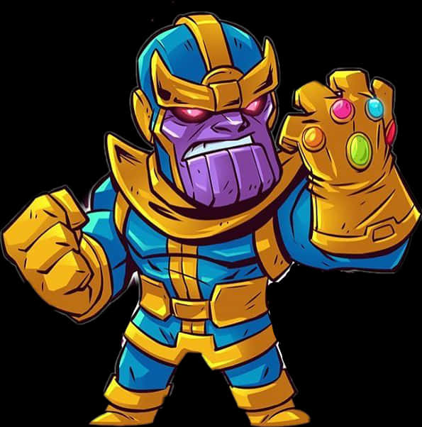 Cartoon Thanos With Infinity Gauntlet