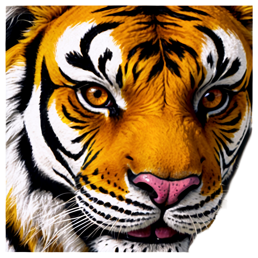 Cartoon Tiger Face Smile Png Lwd55