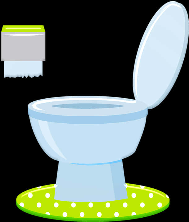 Cartoon Toiletwith Open Lid