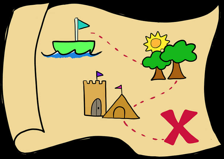 Cartoon Treasure Map Illustration