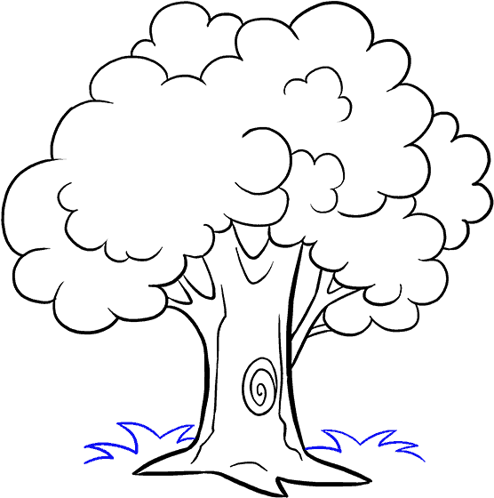 Cartoon Tree Line Drawing