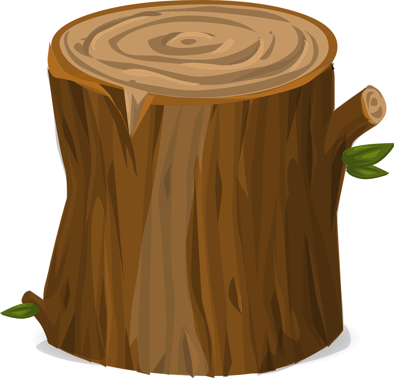 Cartoon Tree Stump Illustration