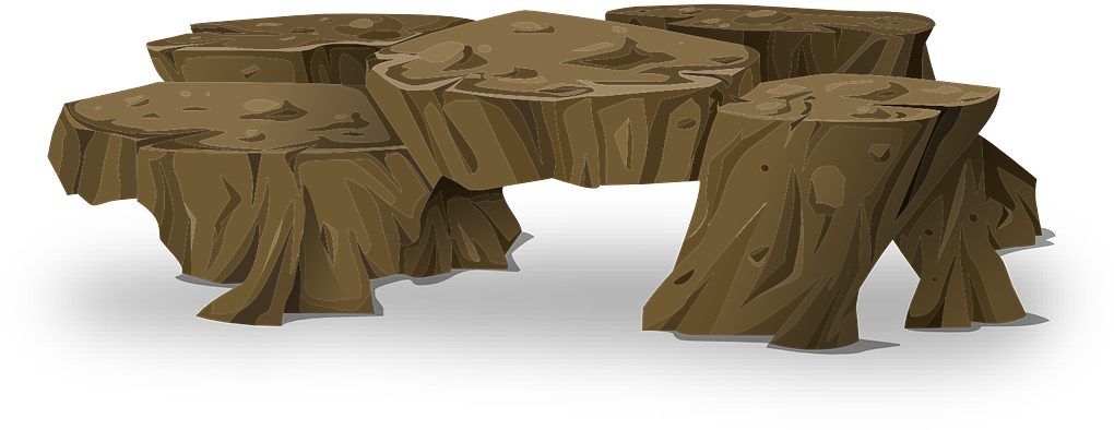 Cartoon Tree Stumps Cluster