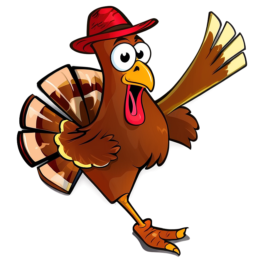 Cartoon Turkey On The Run Png Wnu3