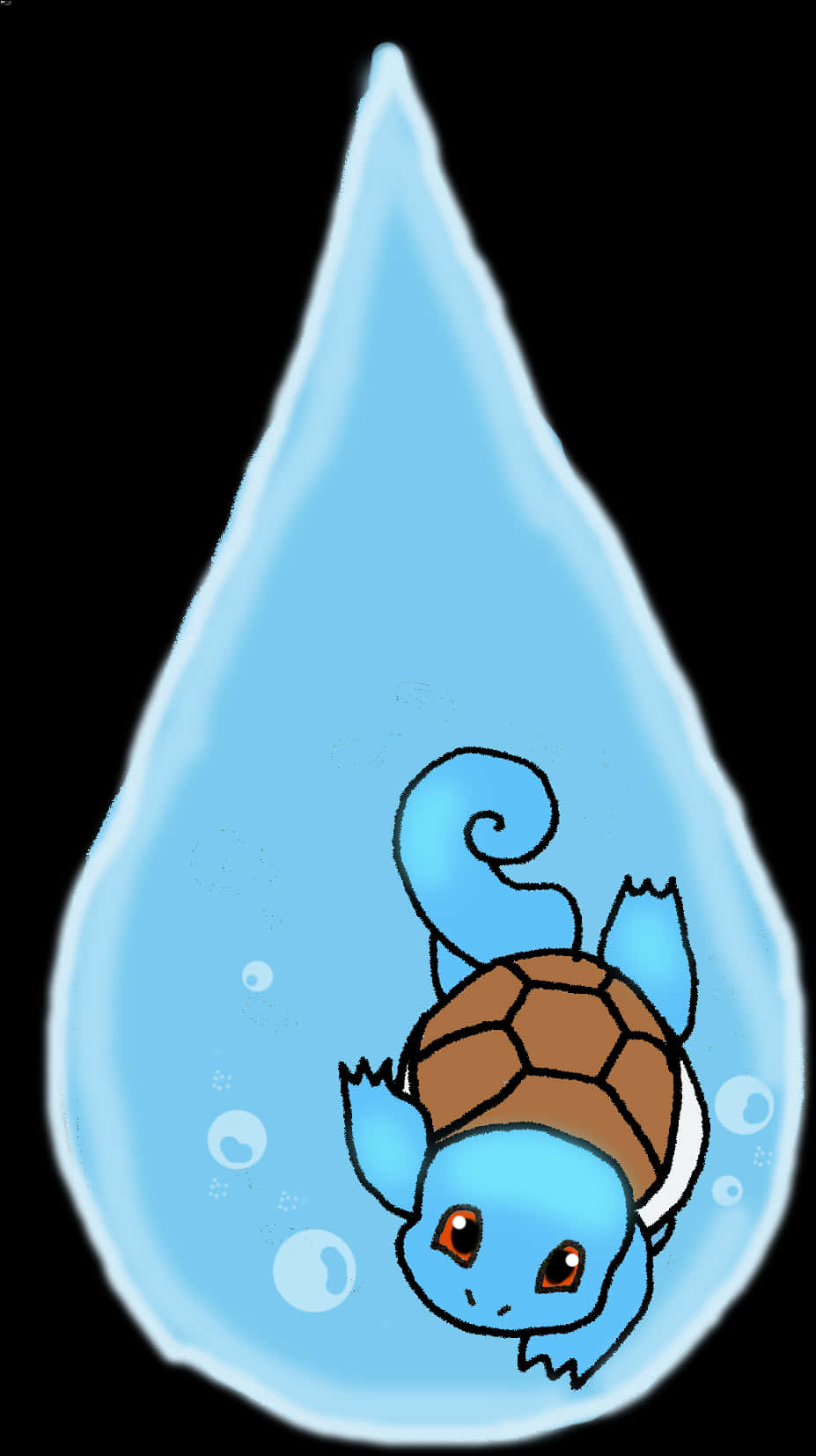 Cartoon Turtlein Water Drop
