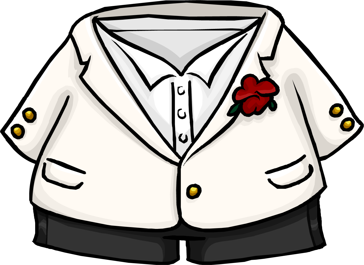 Cartoon Tuxedo Shirt Clipart