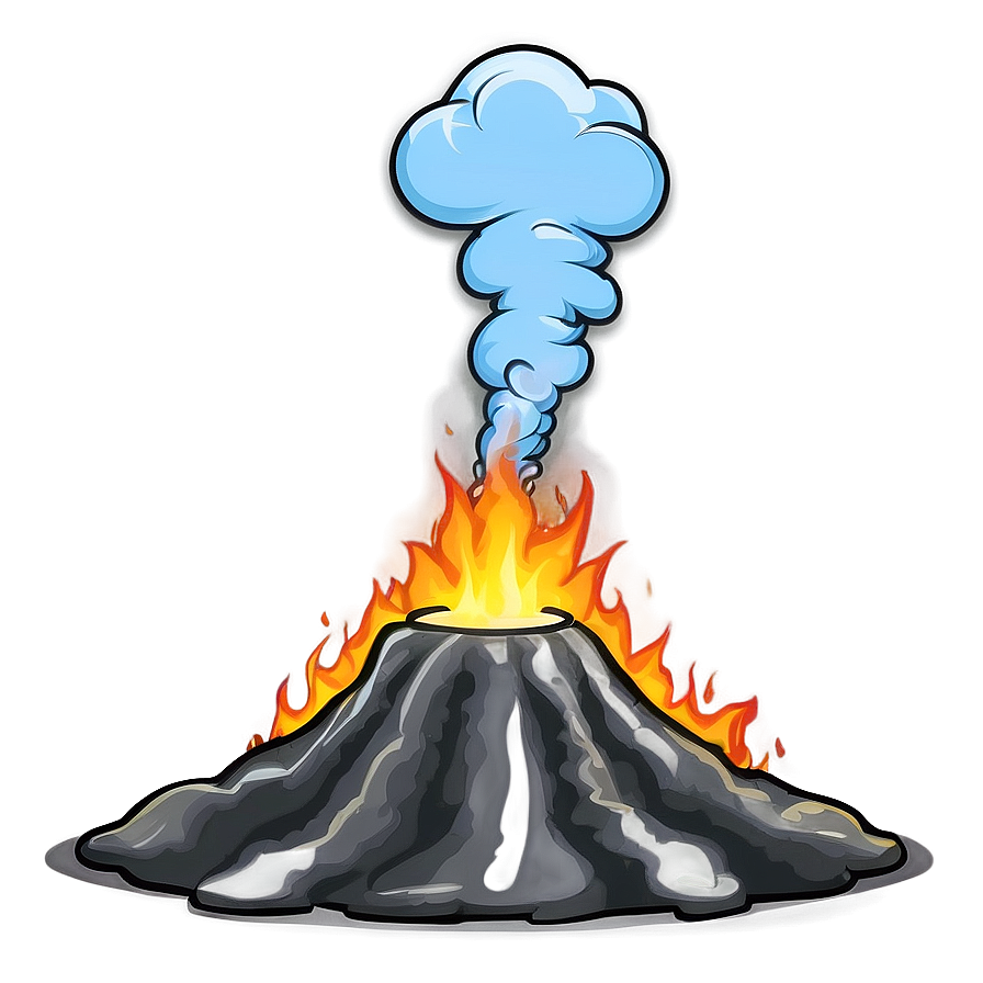 Cartoon Volcano Fire Png Sve71