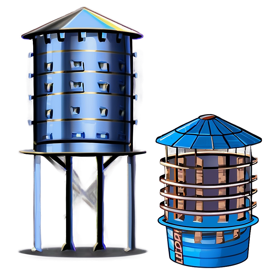 Cartoon Water Tower Fun Png 15