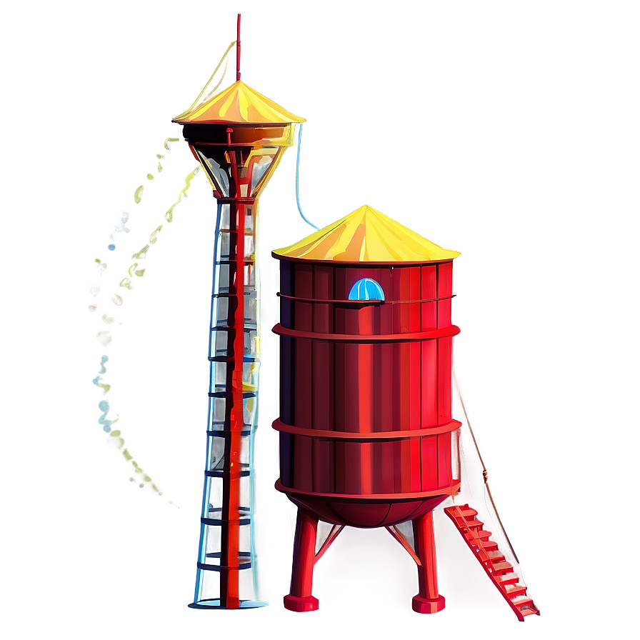 Cartoon Water Tower Fun Png Rec88